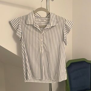 Frame Striped Blouse with collar